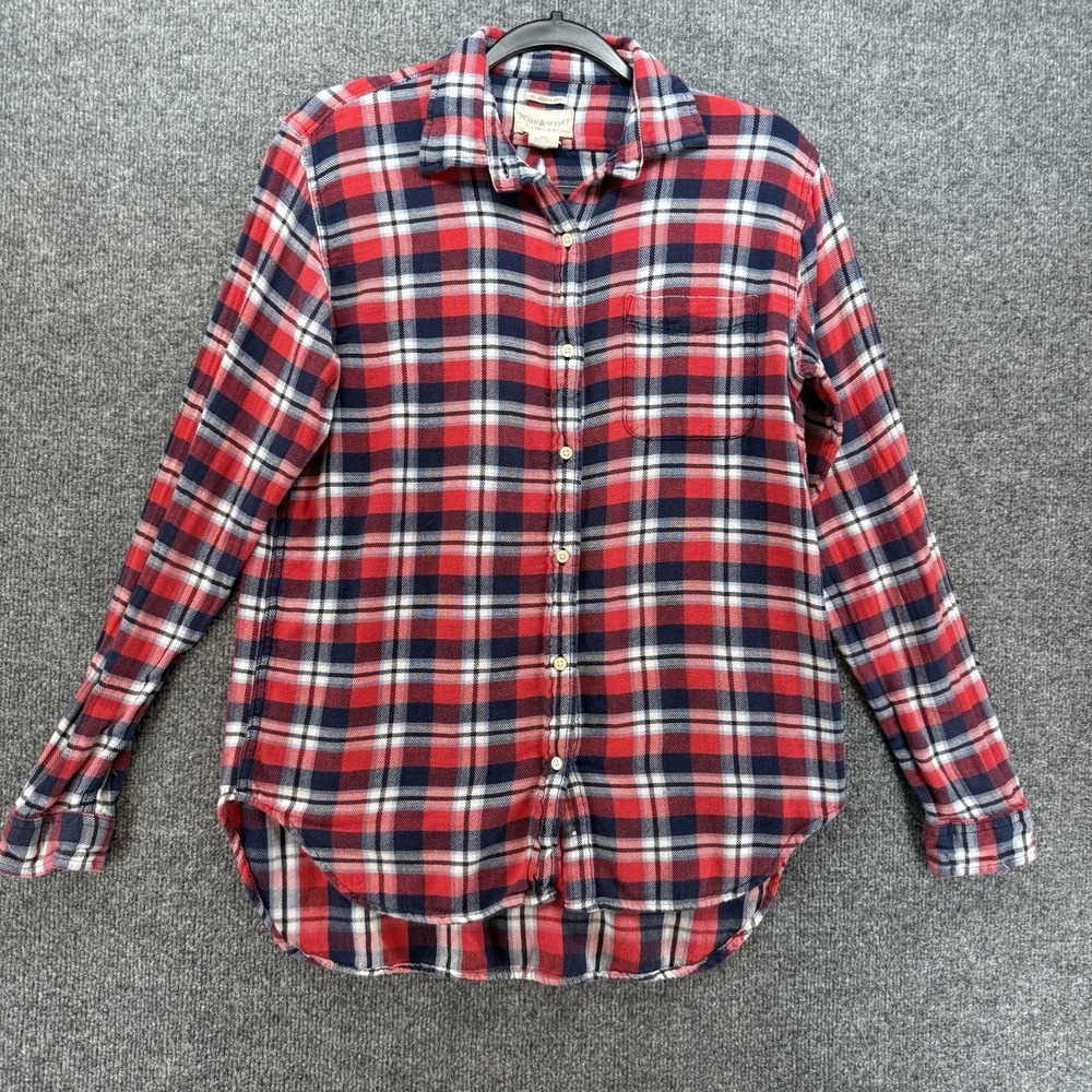 Ralph Lauren Denim Supply Shirt Sz M Boyfriend Red Plaid Button Up Western Ranch
